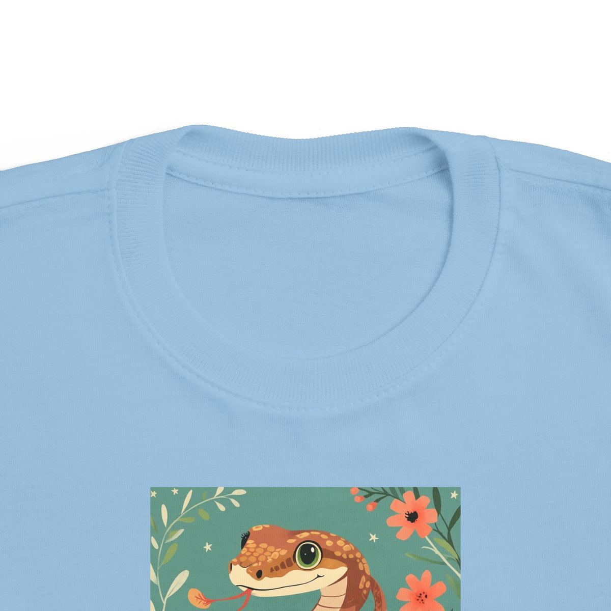 Snake print with floral accents toddler t-shirt in Vintage Smoke, gender-neutral kids clothing