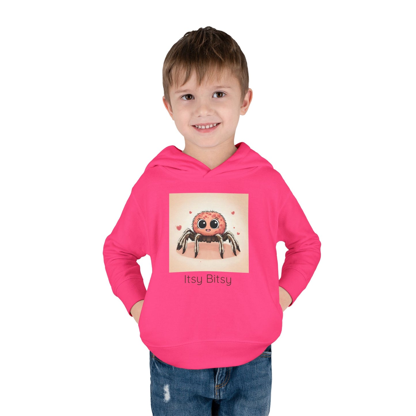 Spider print toddler hoodie sweatshirt, gender-neutral kids clothing