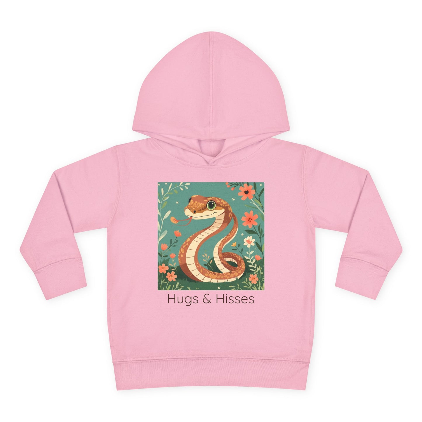 Snake print with floral accents toddler hoodie sweatshirt in Vintage Smoke, gender-neutral kids clothing