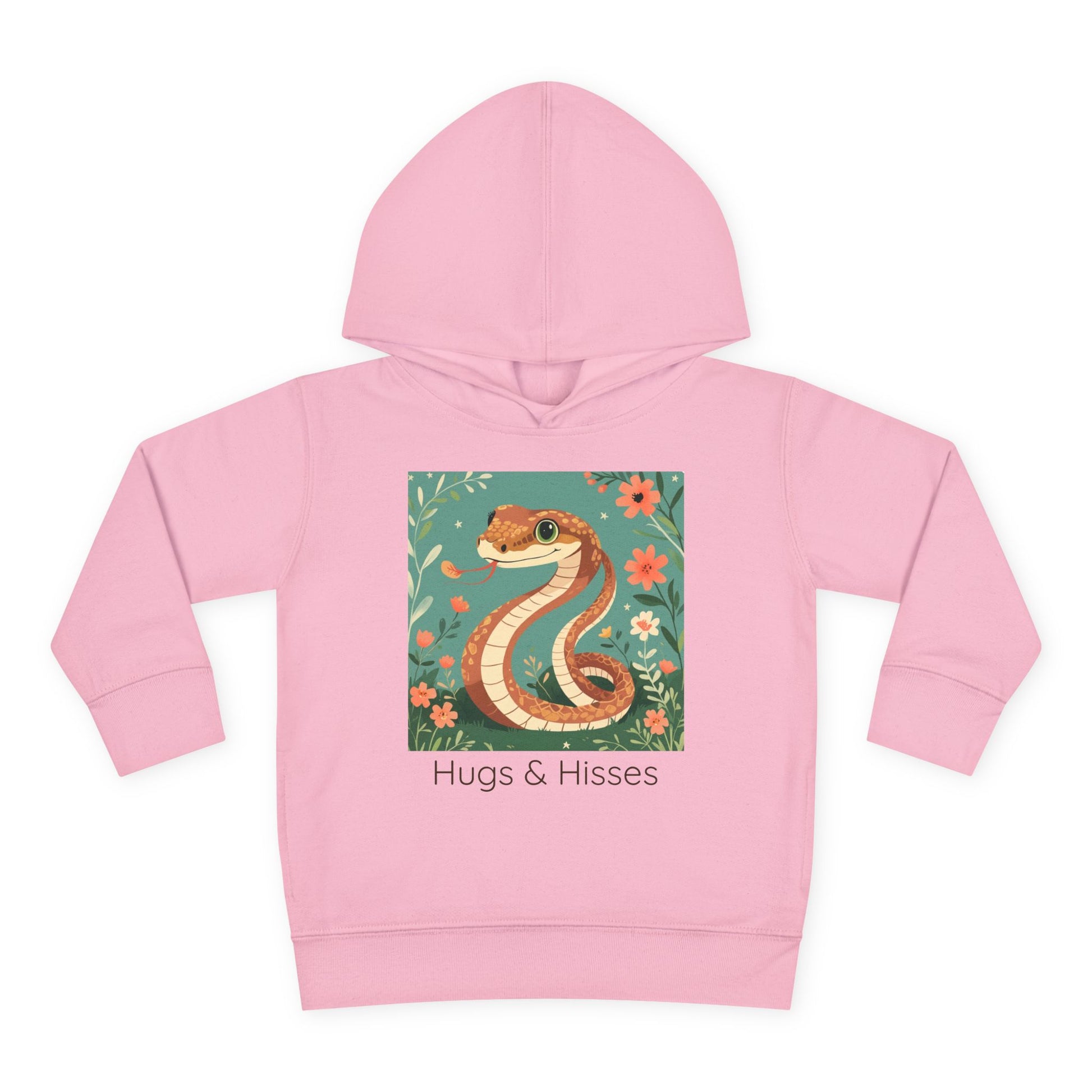 Snake print with floral accents toddler hoodie sweatshirt in Vintage Smoke, gender-neutral kids clothing