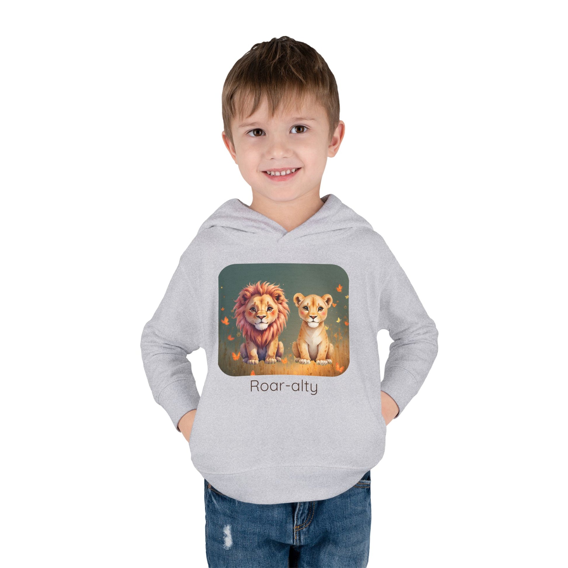 Lion print toddler hoodie sweatshirt in Vintage Royal, gender-neutral kids clothing