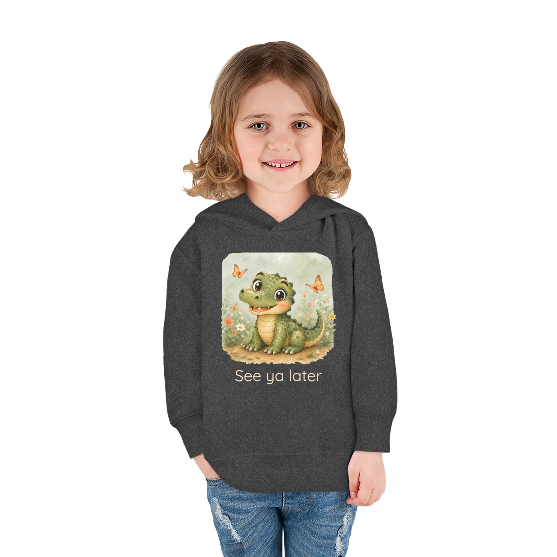 Alligator print toddler hoodie sweatshirt, gender-neutral kids clothing