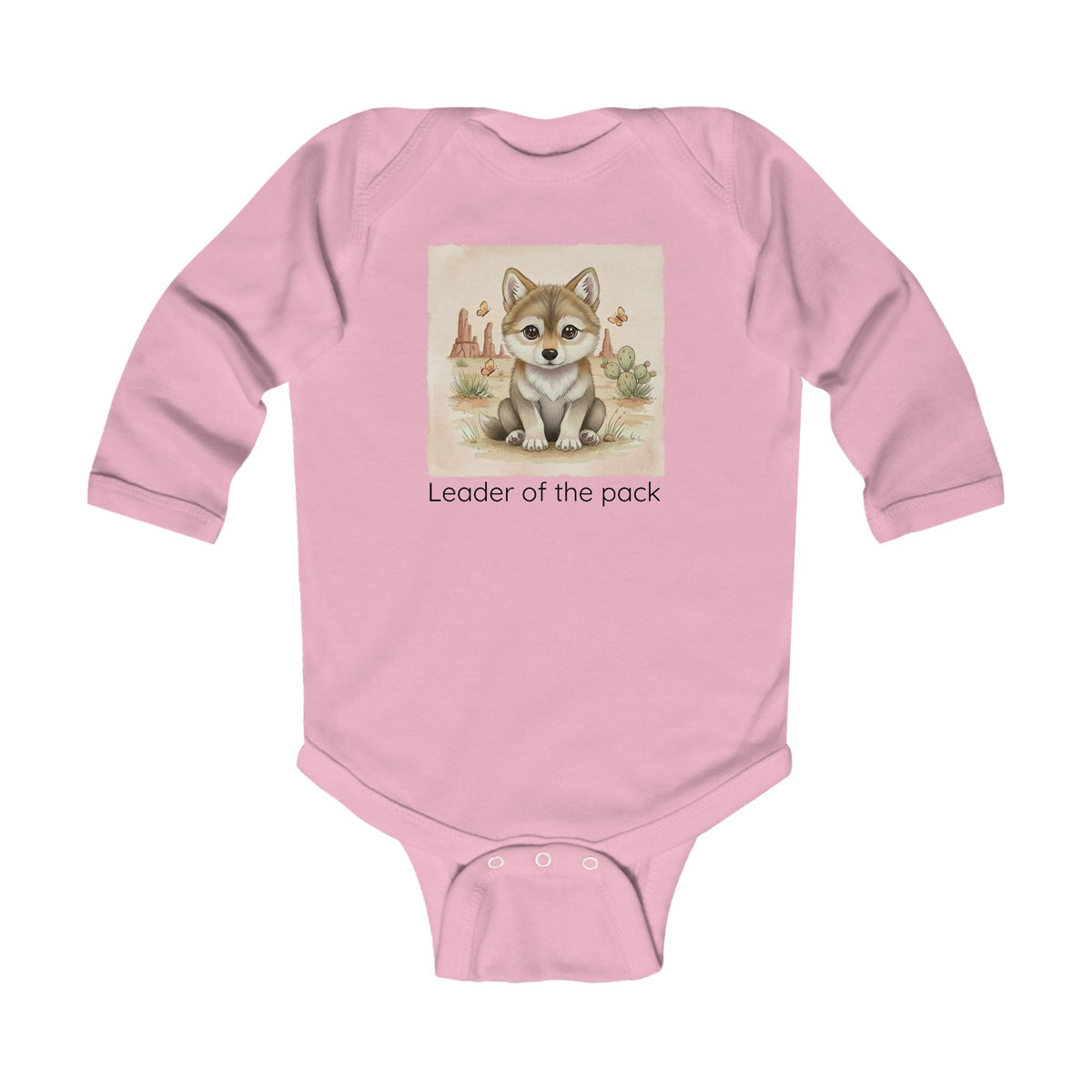 Wolf Infant Long Sleeve Onesie — Cute Gender Neutral Bodysuit