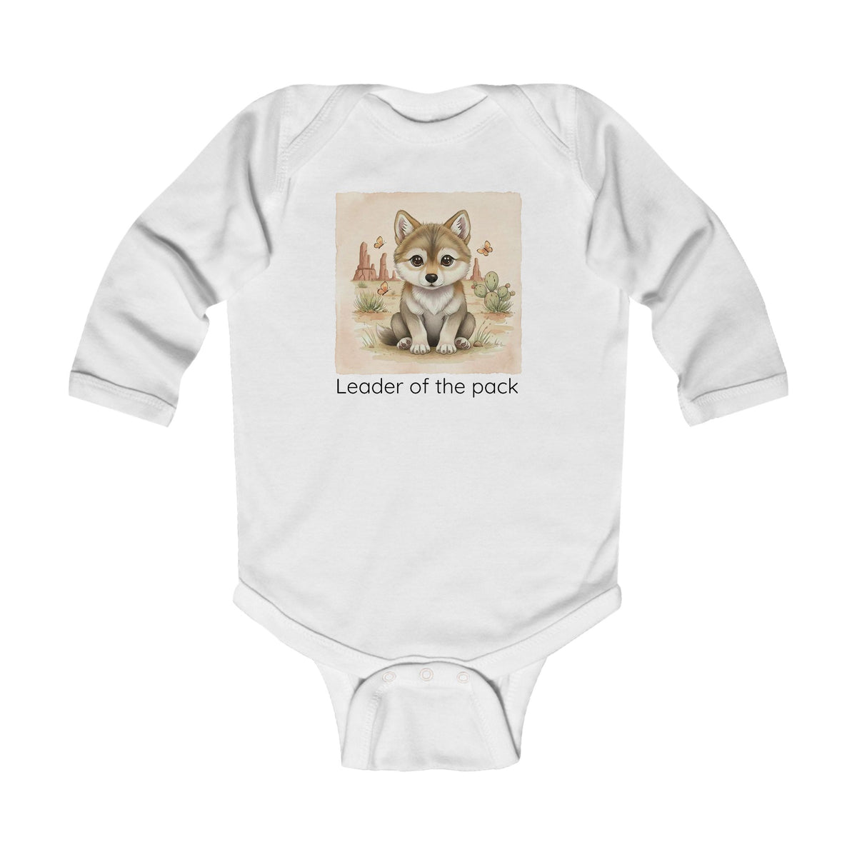 Wolf Infant Long Sleeve Onesie — Cute Gender Neutral Bodysuit