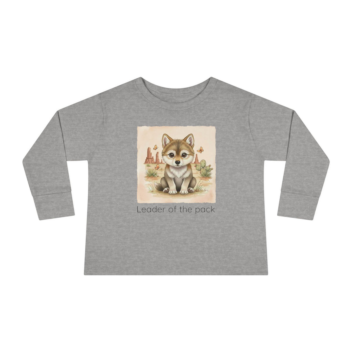 Wolf Toddler Long Sleeve Shirt — Gender Neutral Tee