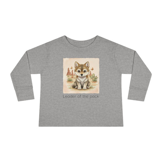 Wolf Toddler Long Sleeve Shirt — Gender Neutral Tee