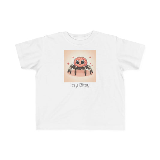 Spider print toddler t-shirt in Light Blue, gender-neutral kids clothing