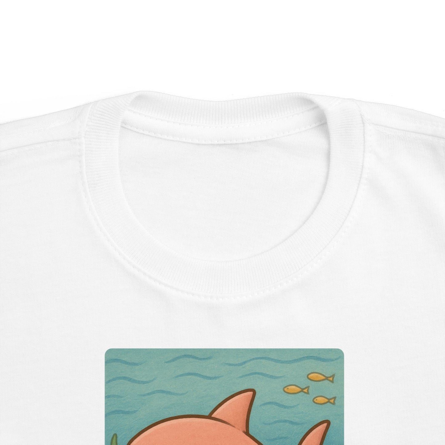 Shark print toddler t-shirt in White, gender-neutral kids clothing