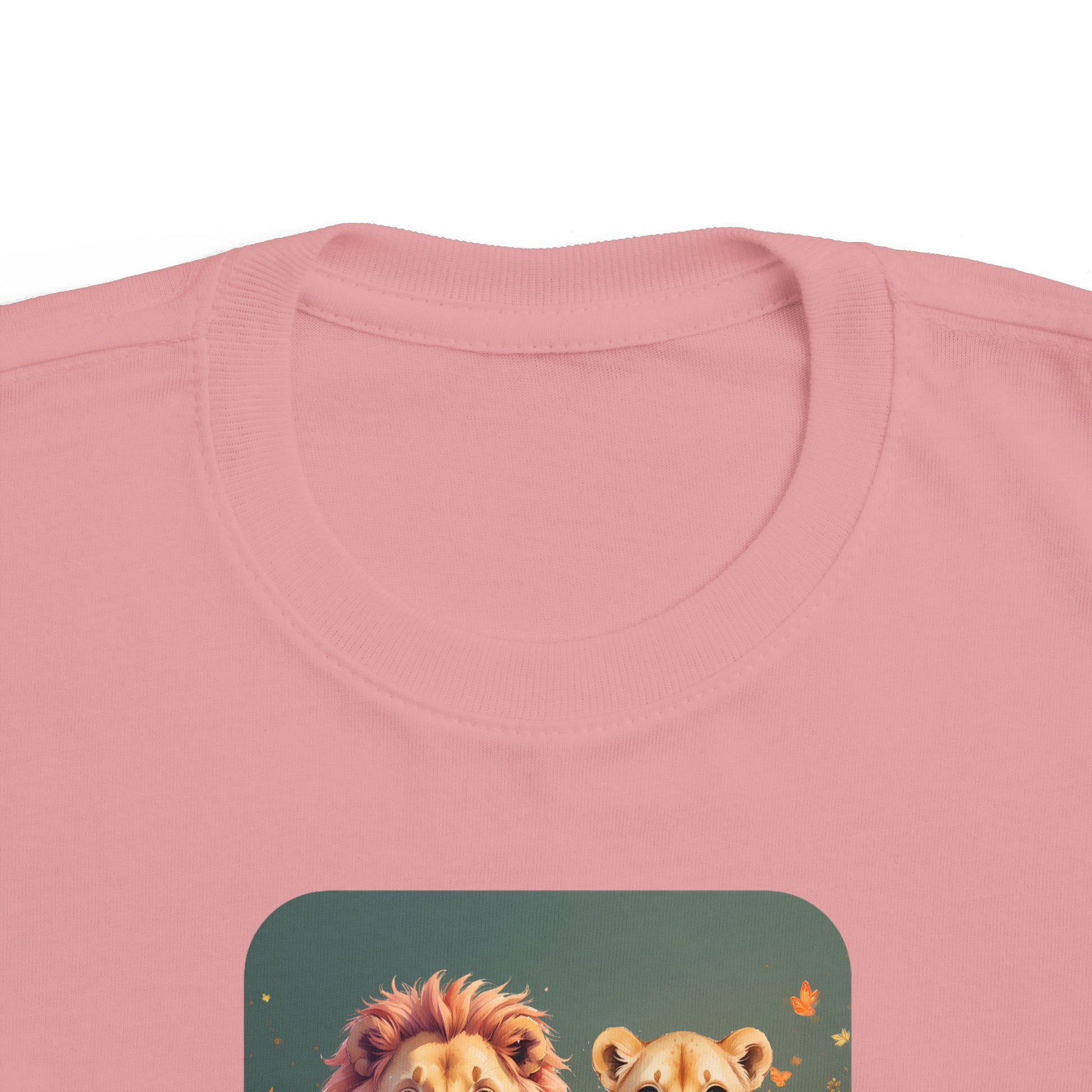 Lion print toddler t-shirt in Vintage Coyote Brown, gender-neutral kids clothing