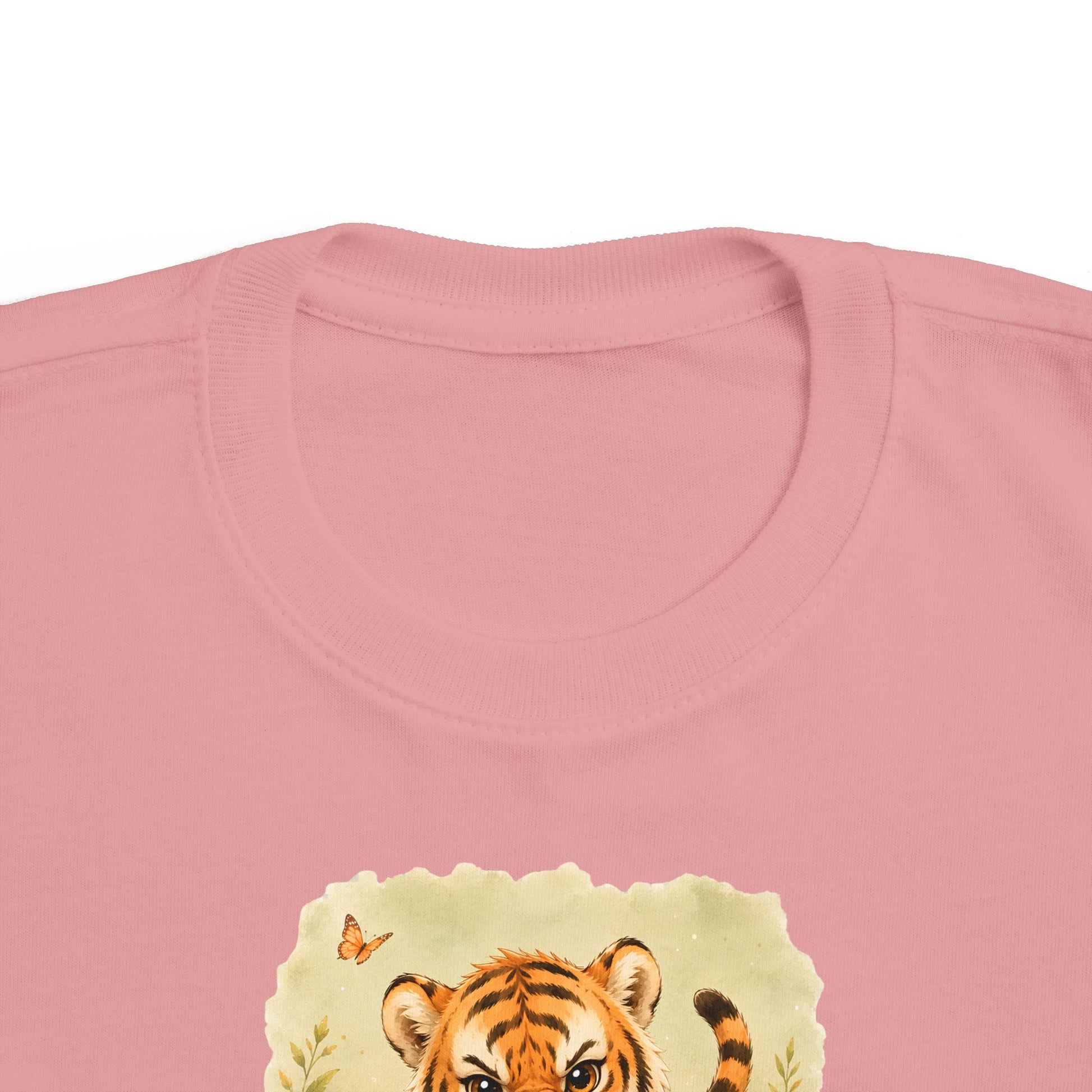 Tiger print toddler t-shirt in Vintage Coyote Brown, gender-neutral kids clothing