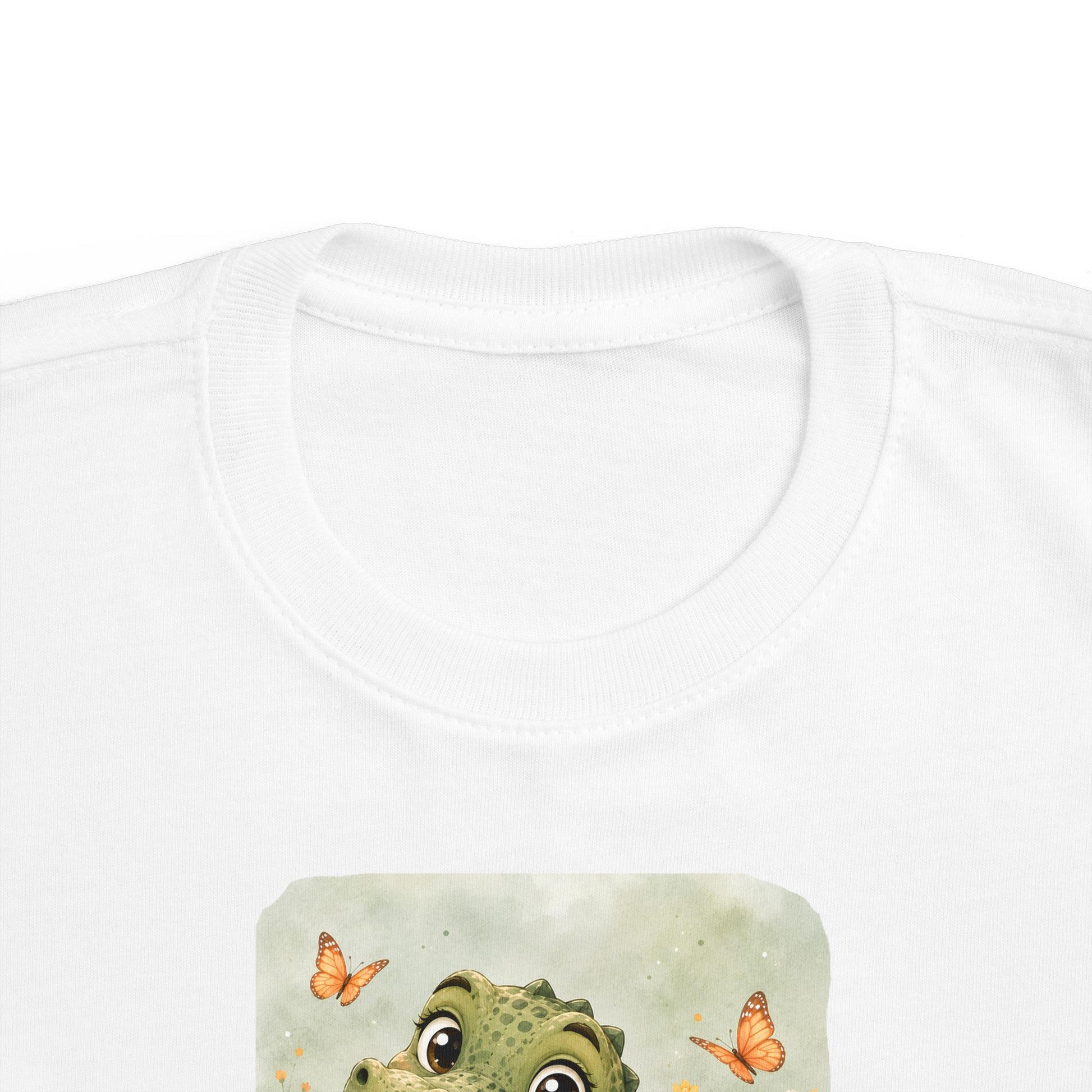 Alligator print toddler t-shirt in White, gender-neutral kids clothing