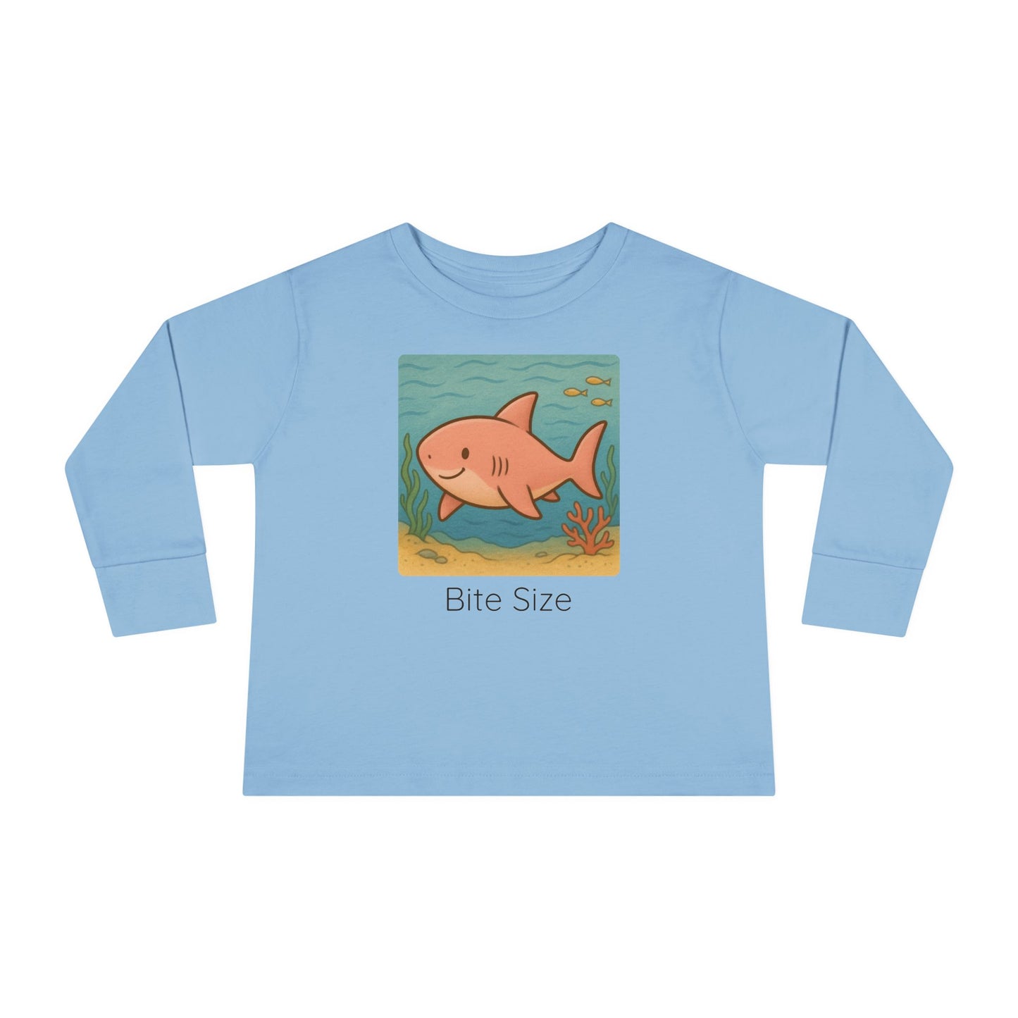 Shark print toddler long sleeve shirt in Pink, gender-neutral kids clothing