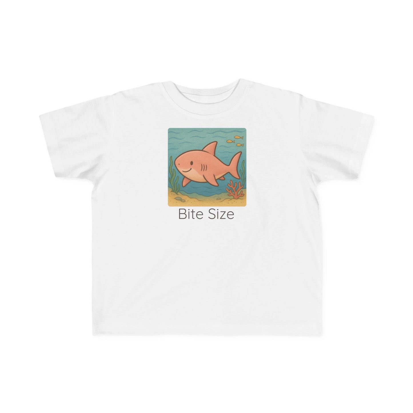 Shark print toddler t-shirt in Light Blue, gender-neutral kids clothing
