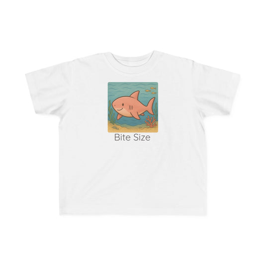 Shark print toddler t-shirt in Light Blue, gender-neutral kids clothing