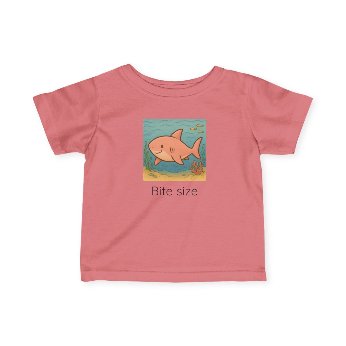 Shark print infant t-shirt in Mauvelous, gender-neutral kids clothing