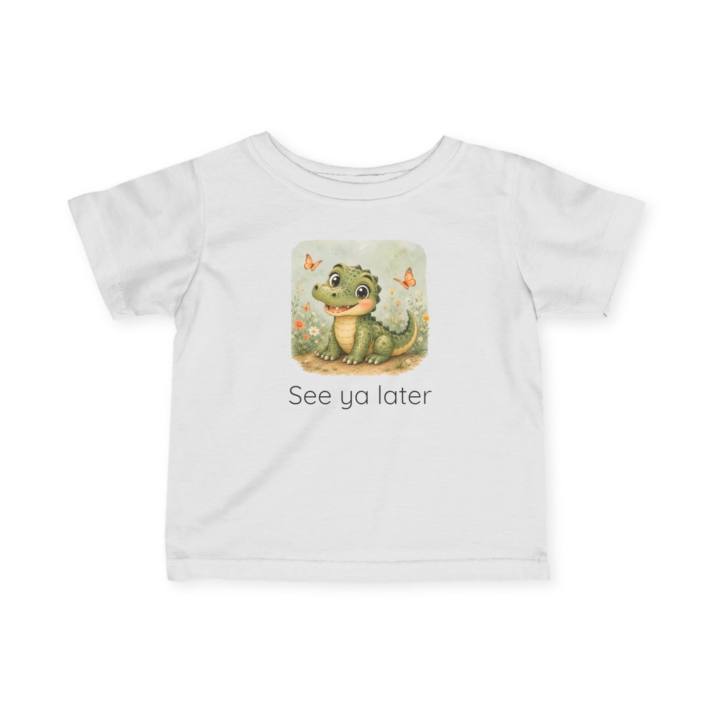 Snake print with floral accents infant t-shirt in Heather, gender-neutral kids clothing