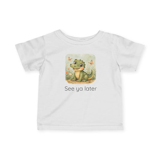 Snake print with floral accents infant t-shirt in Heather, gender-neutral kids clothing