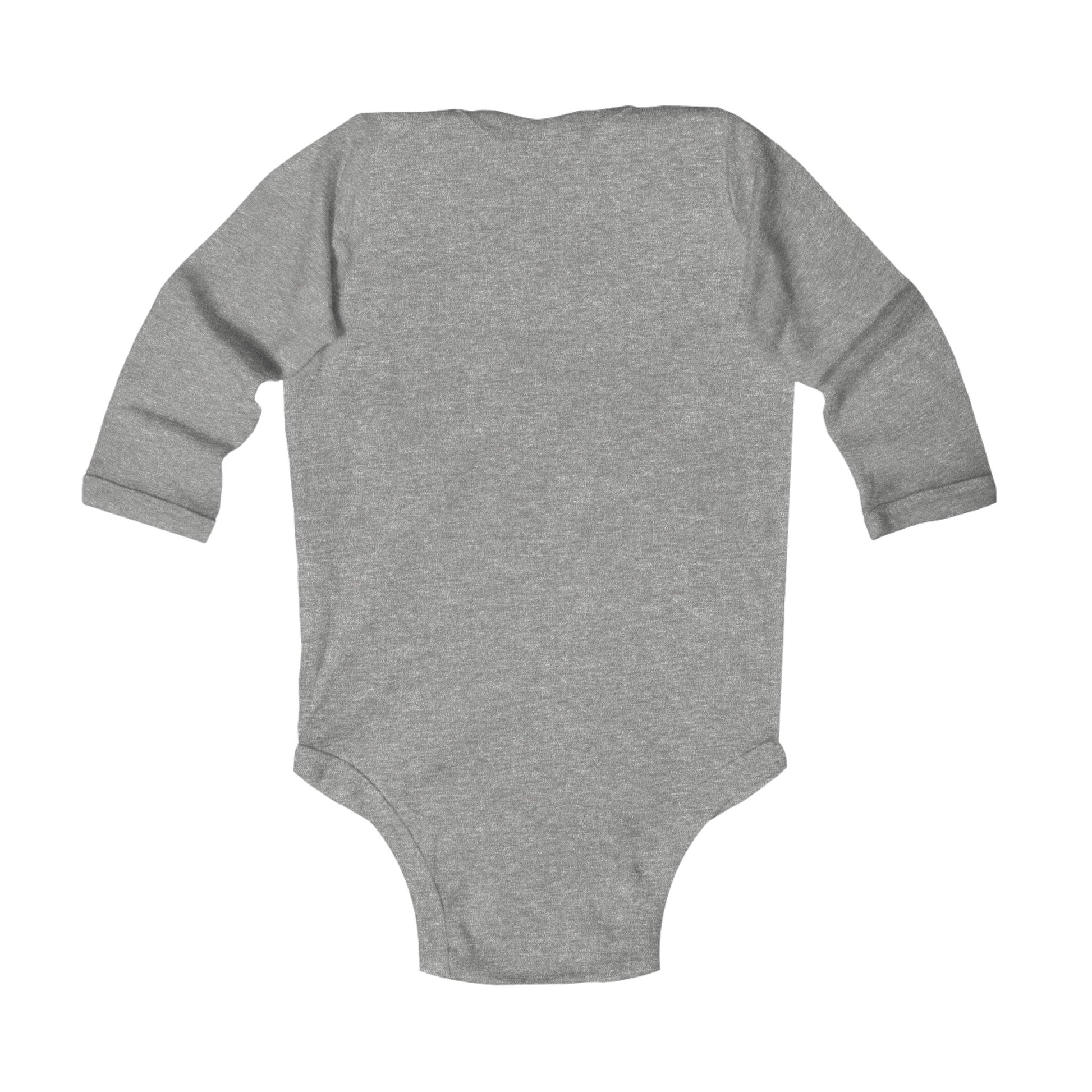 Shark print infant long sleeve onesie in Light Blue, gender-neutral kids clothing