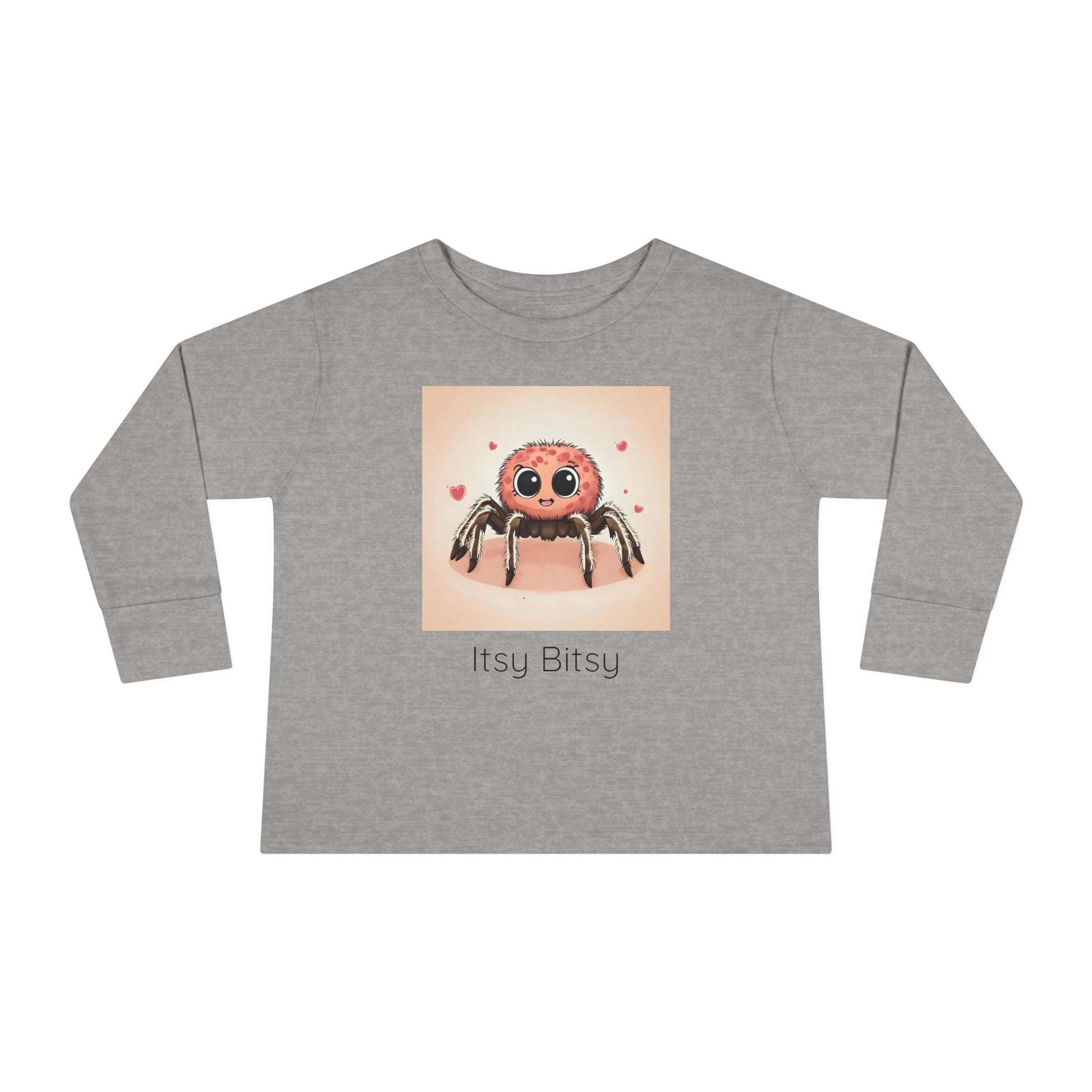 Spider print toddler long sleeve shirt in Light Blue, gender-neutral kids clothing