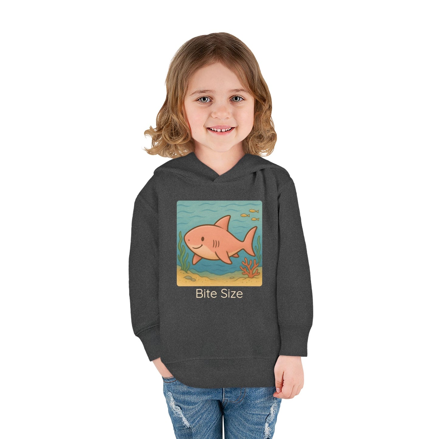 Shark print toddler hoodie sweatshirt, gender-neutral kids clothing