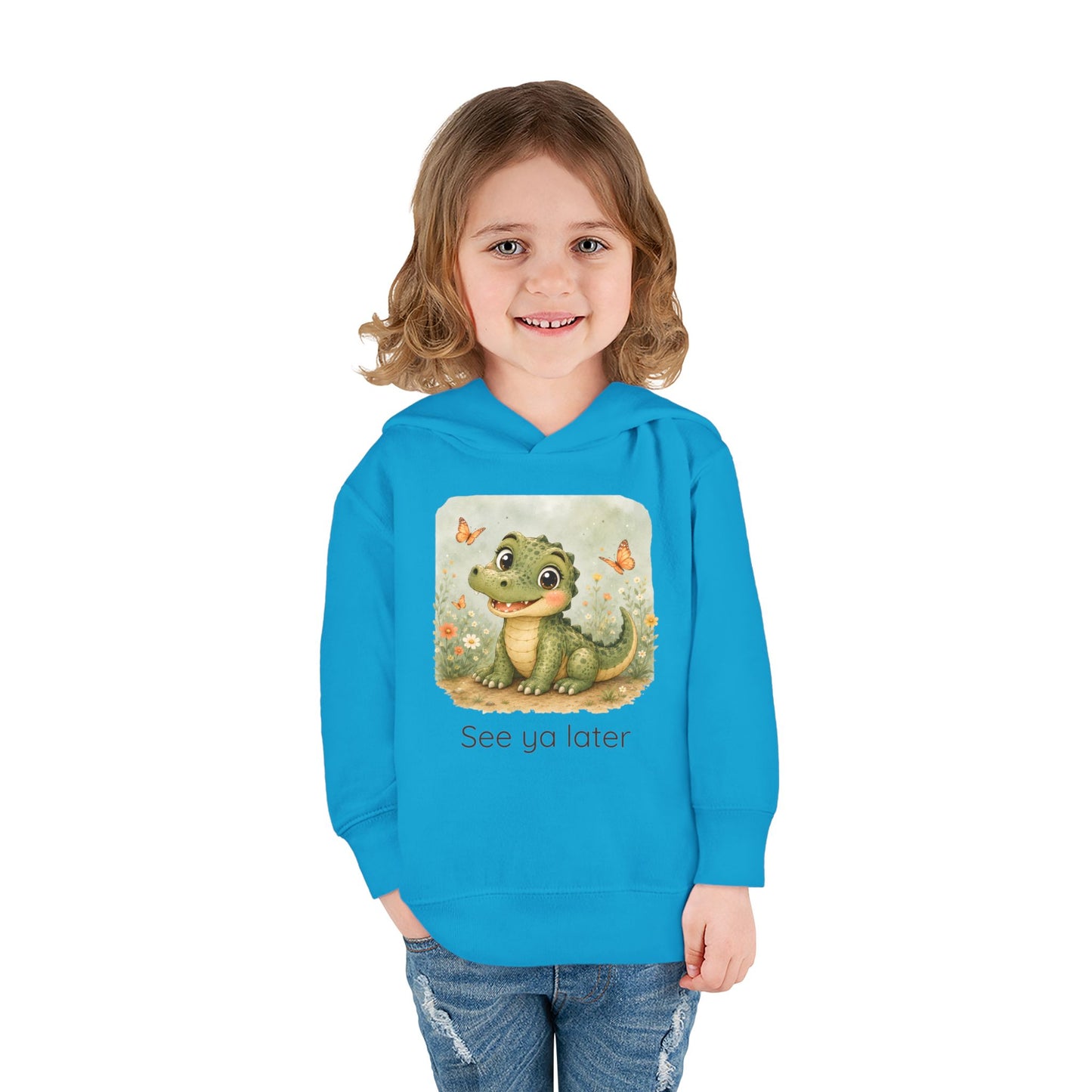 Alligator print toddler hoodie sweatshirt in Vintage Royal, gender-neutral kids clothing
