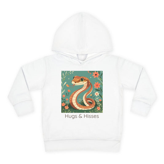 Snake print with floral accents toddler hoodie sweatshirt in Heather, gender-neutral kids clothing
