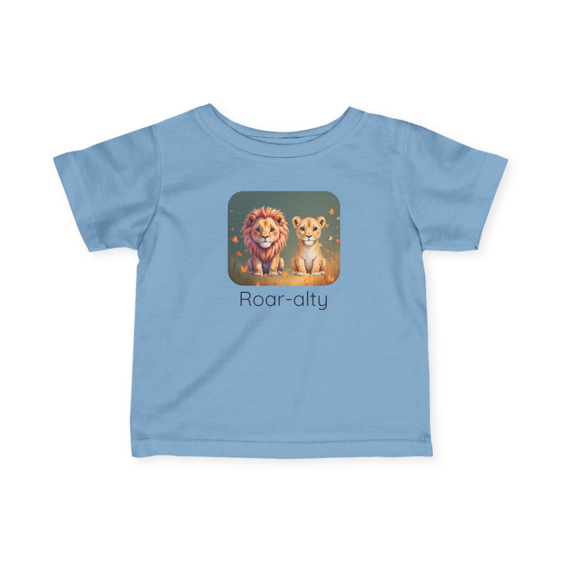 Lion print infant t-shirt in White, gender-neutral kids clothing