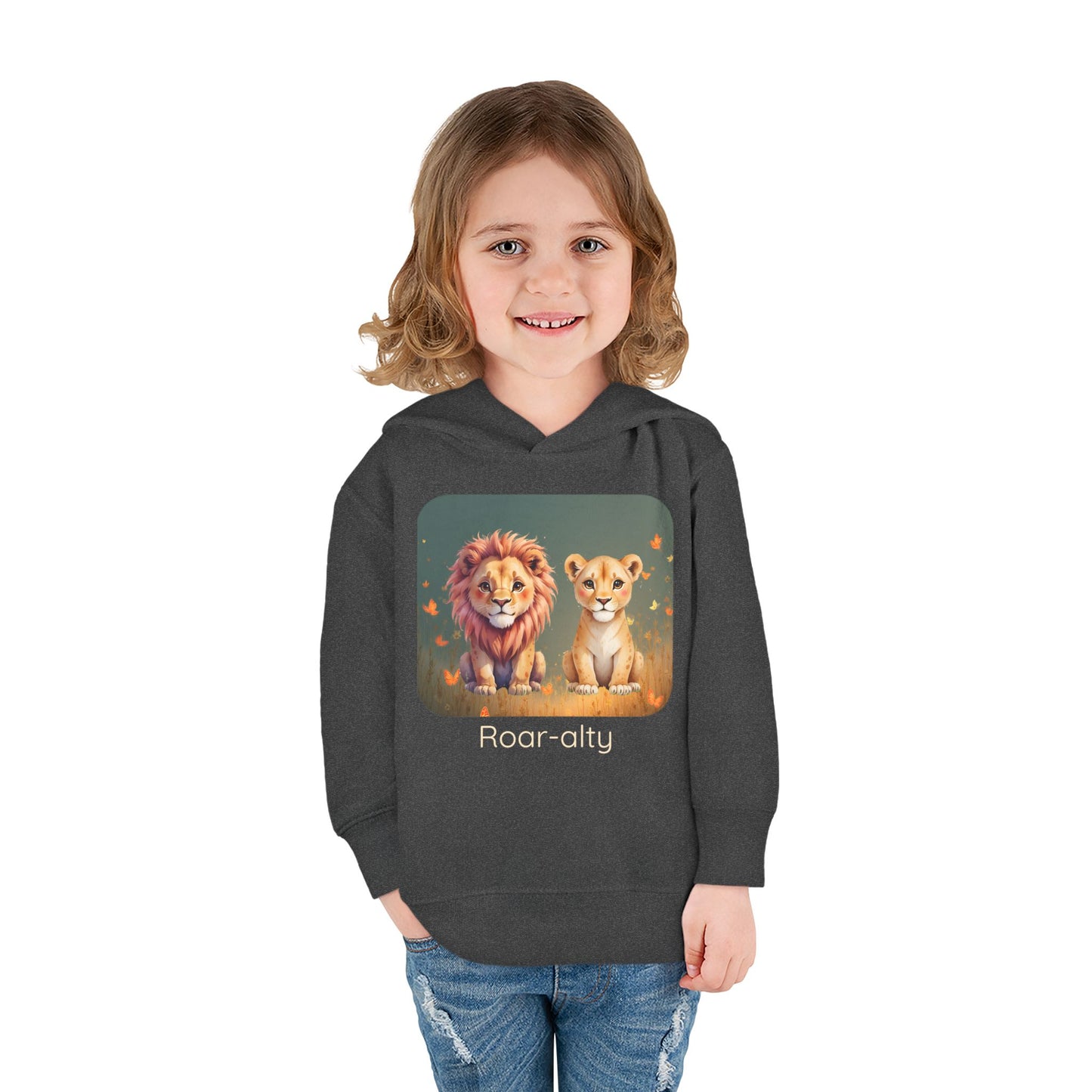 Lion print toddler hoodie sweatshirt, gender-neutral kids clothing