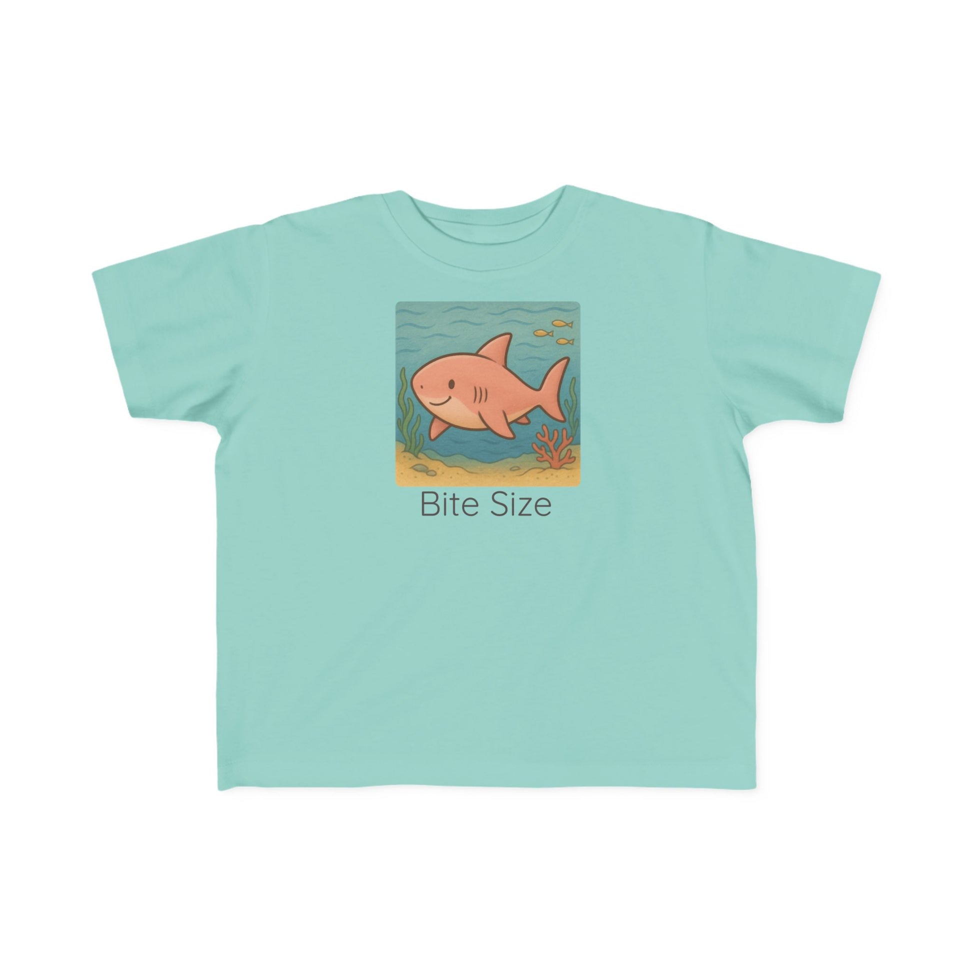 Shark print toddler t-shirt in Mauvelous, gender-neutral kids clothing