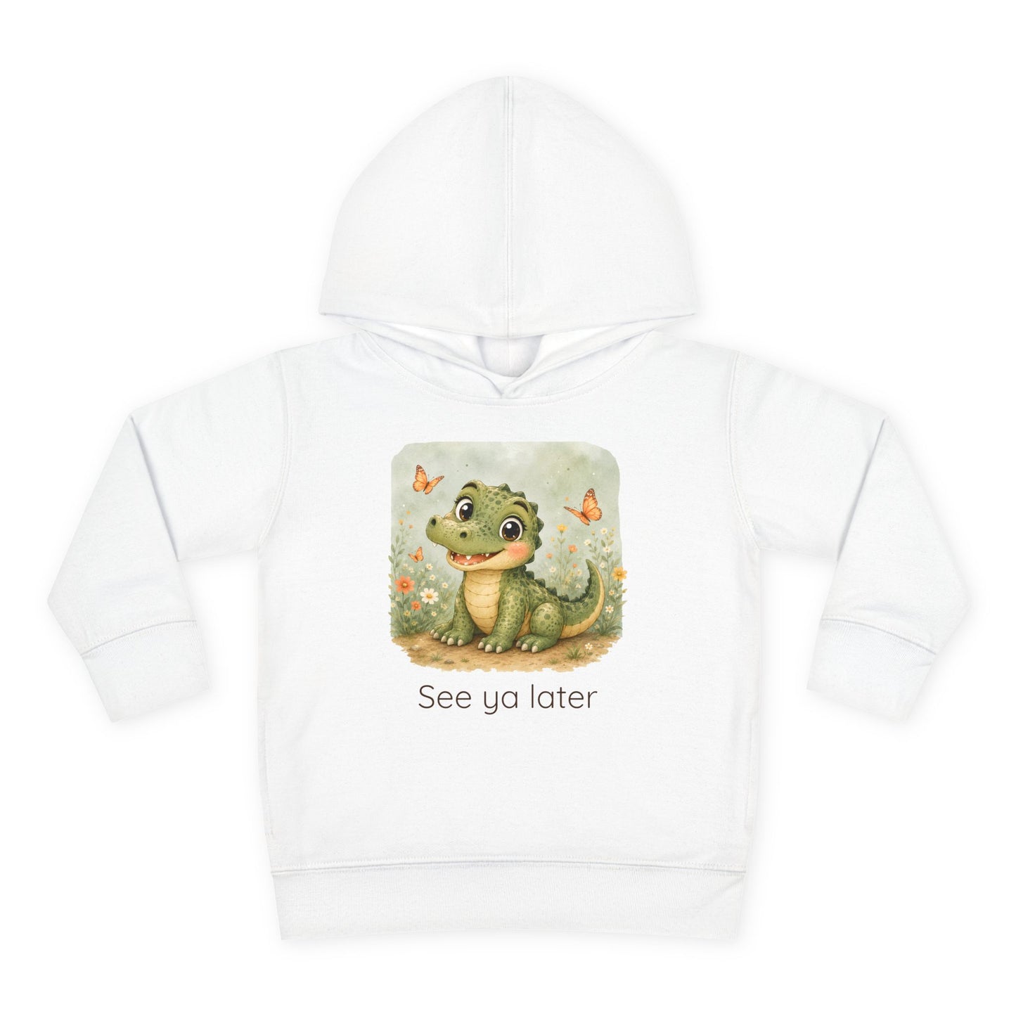Alligator print toddler hoodie sweatshirt in Vintage Hot Pink, gender-neutral kids clothing