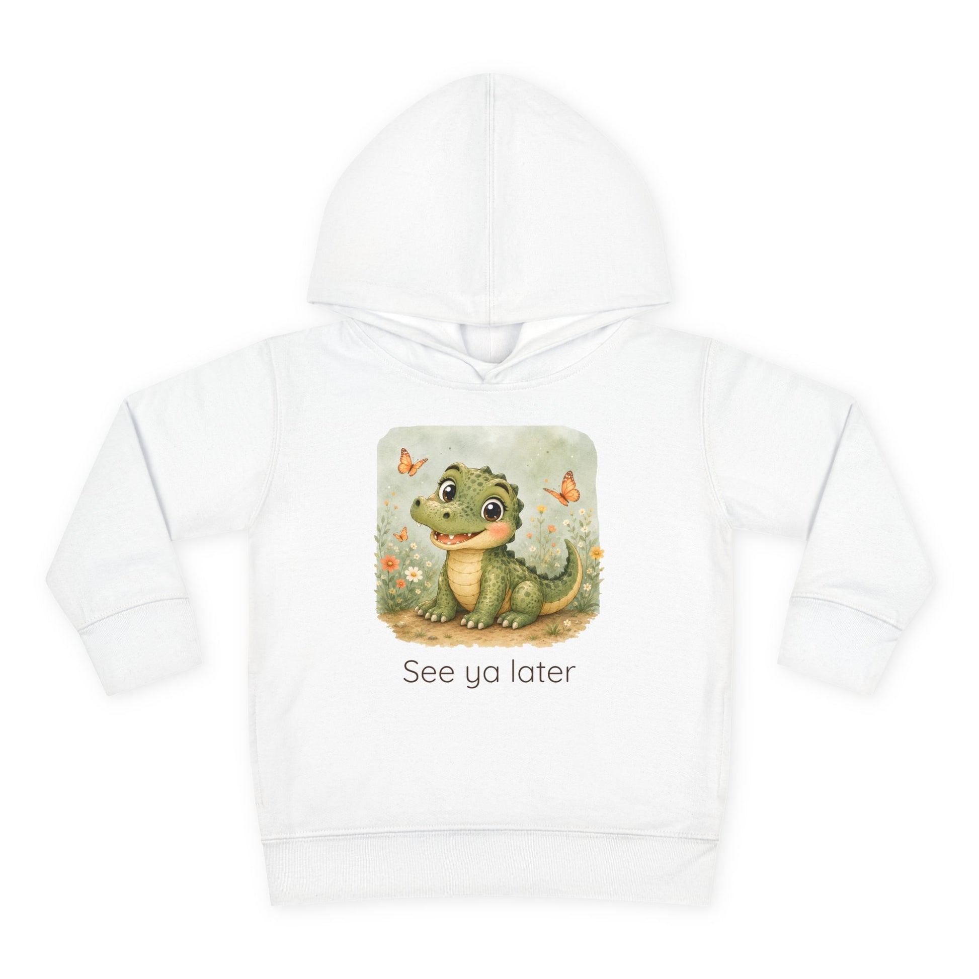 Alligator print toddler hoodie sweatshirt in Vintage Hot Pink, gender-neutral kids clothing