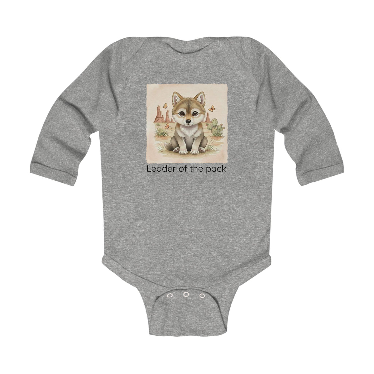 Wolf Infant Long Sleeve Onesie — Cute Gender Neutral Bodysuit