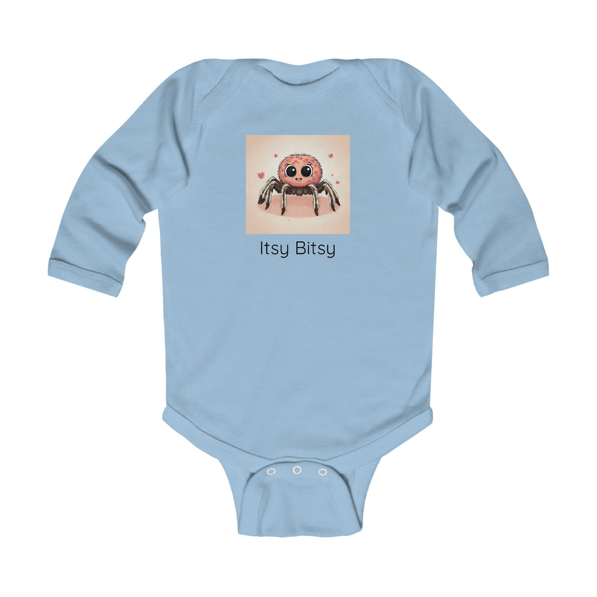 Spider print infant long sleeve onesie in Pink, gender-neutral kids clothing