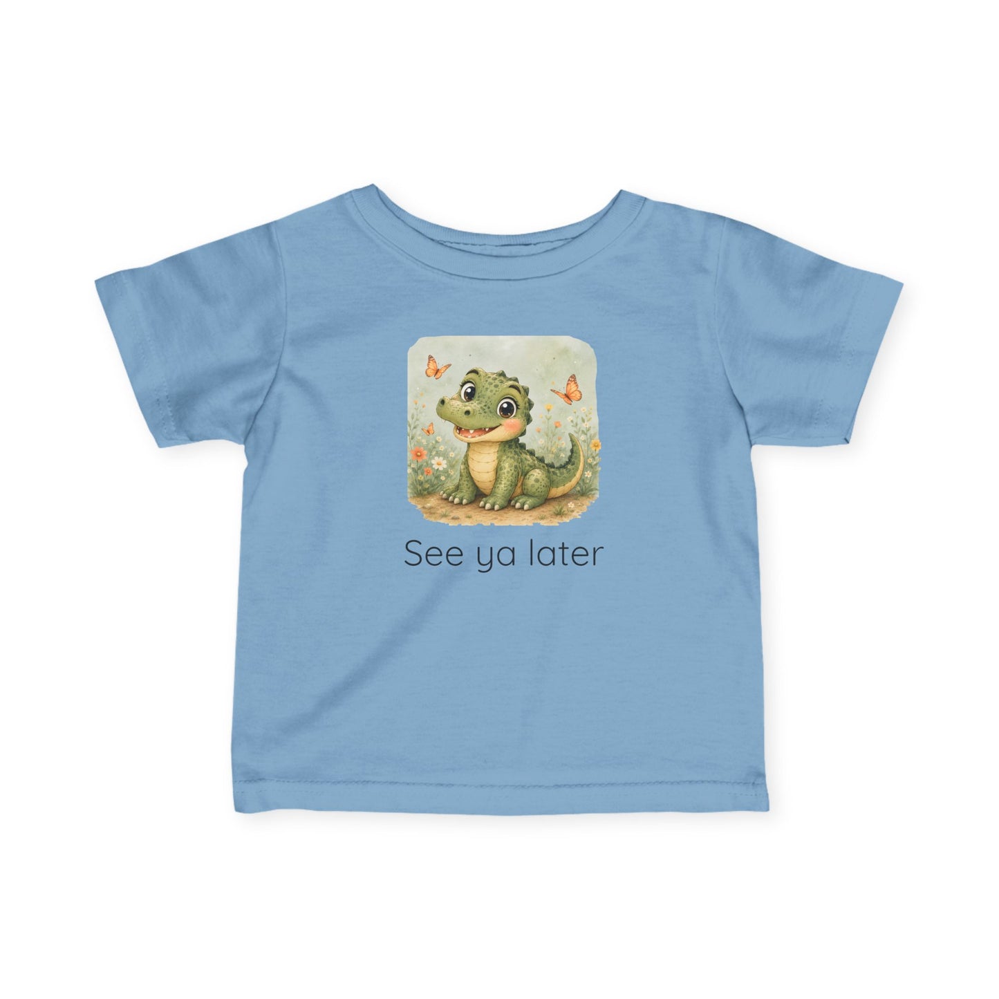 Snake print with floral accents infant t-shirt in White, gender-neutral kids clothing