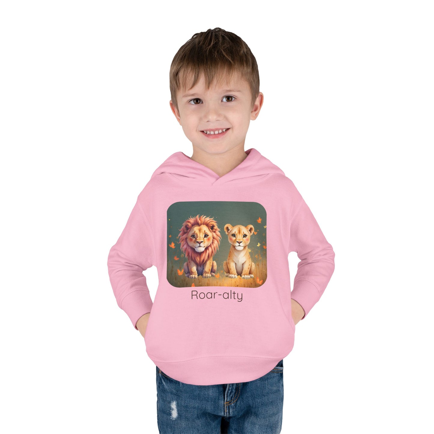 Lion print toddler hoodie sweatshirt, gender-neutral kids clothing