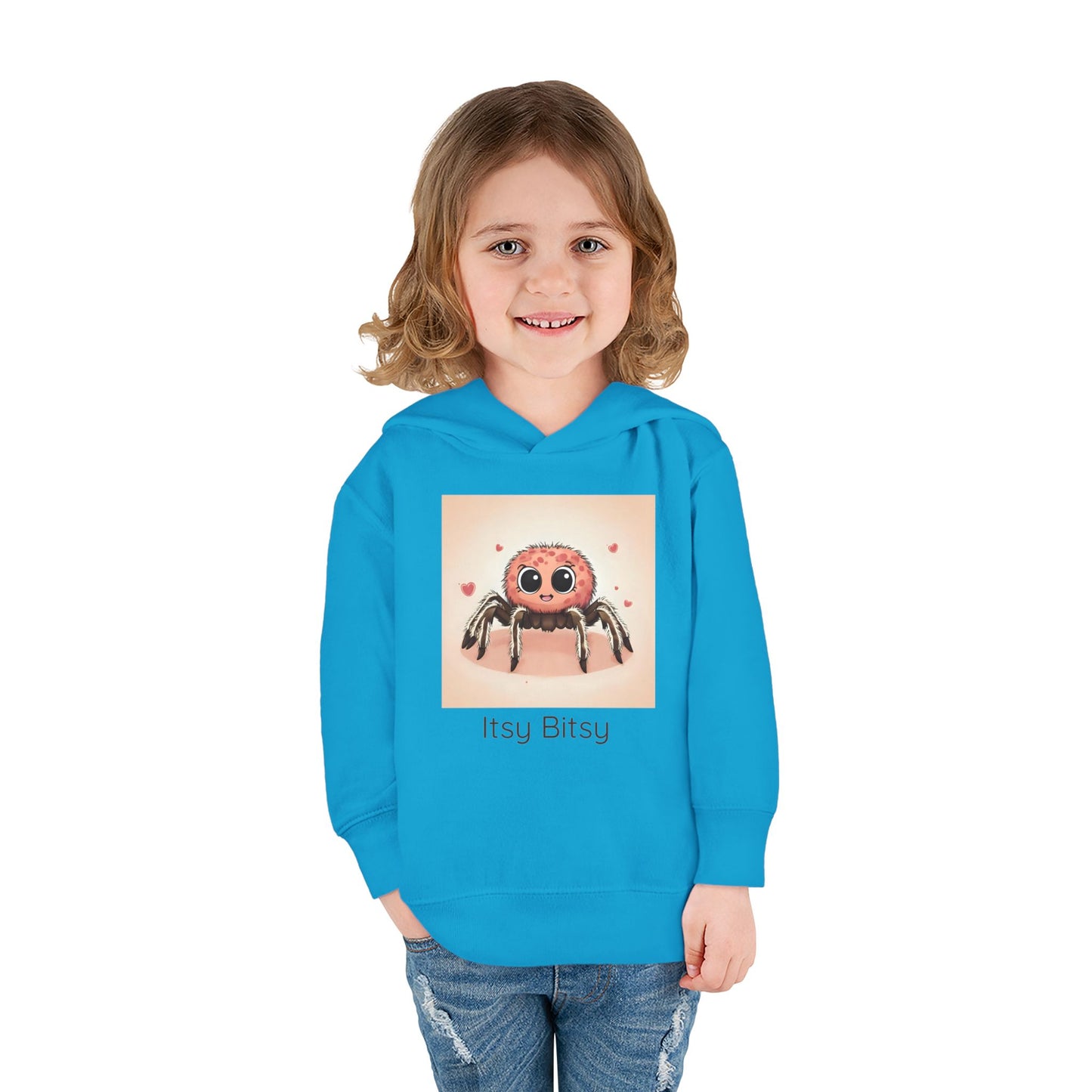 Spider print toddler hoodie sweatshirt in Vintage Royal, gender-neutral kids clothing