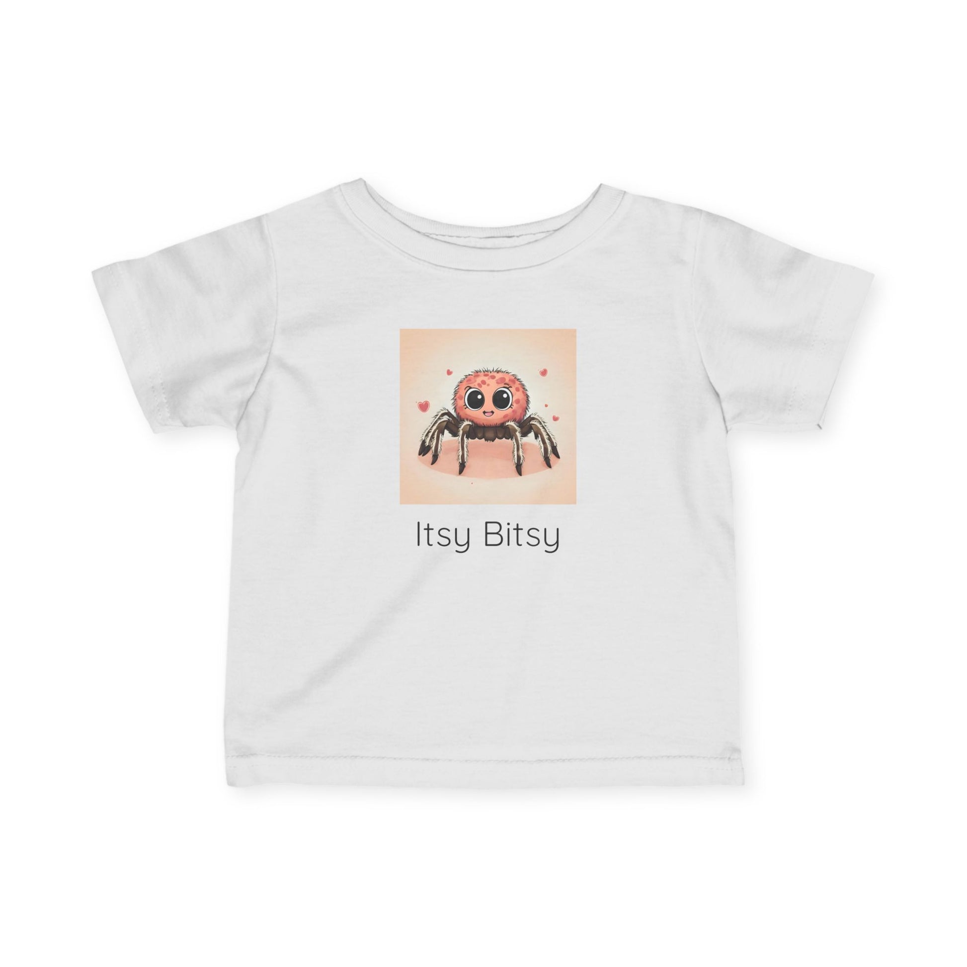 Spider print infant t-shirt in Heather, gender-neutral kids clothing