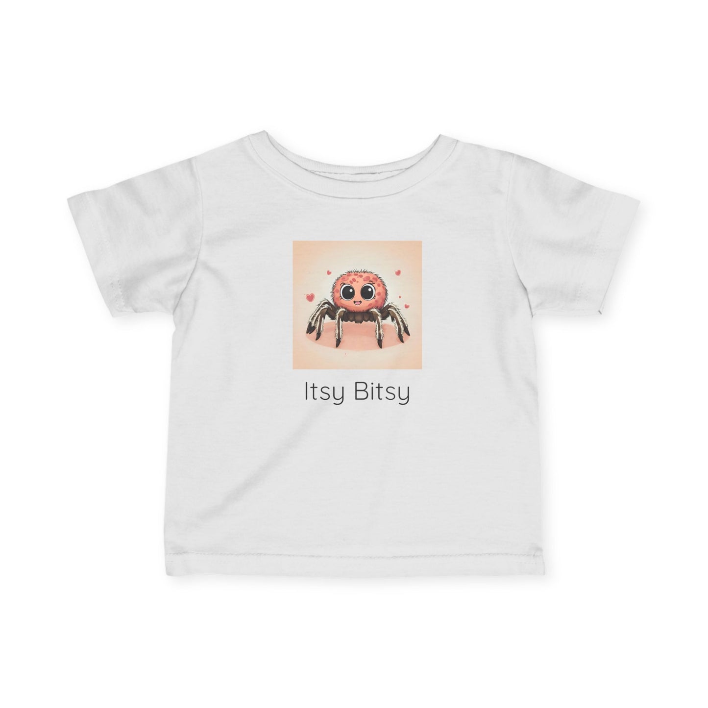 Spider print infant t-shirt in Heather, gender-neutral kids clothing