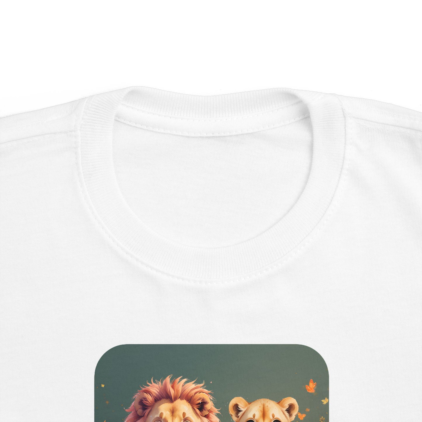 Lion print toddler t-shirt in White, gender-neutral kids clothing
