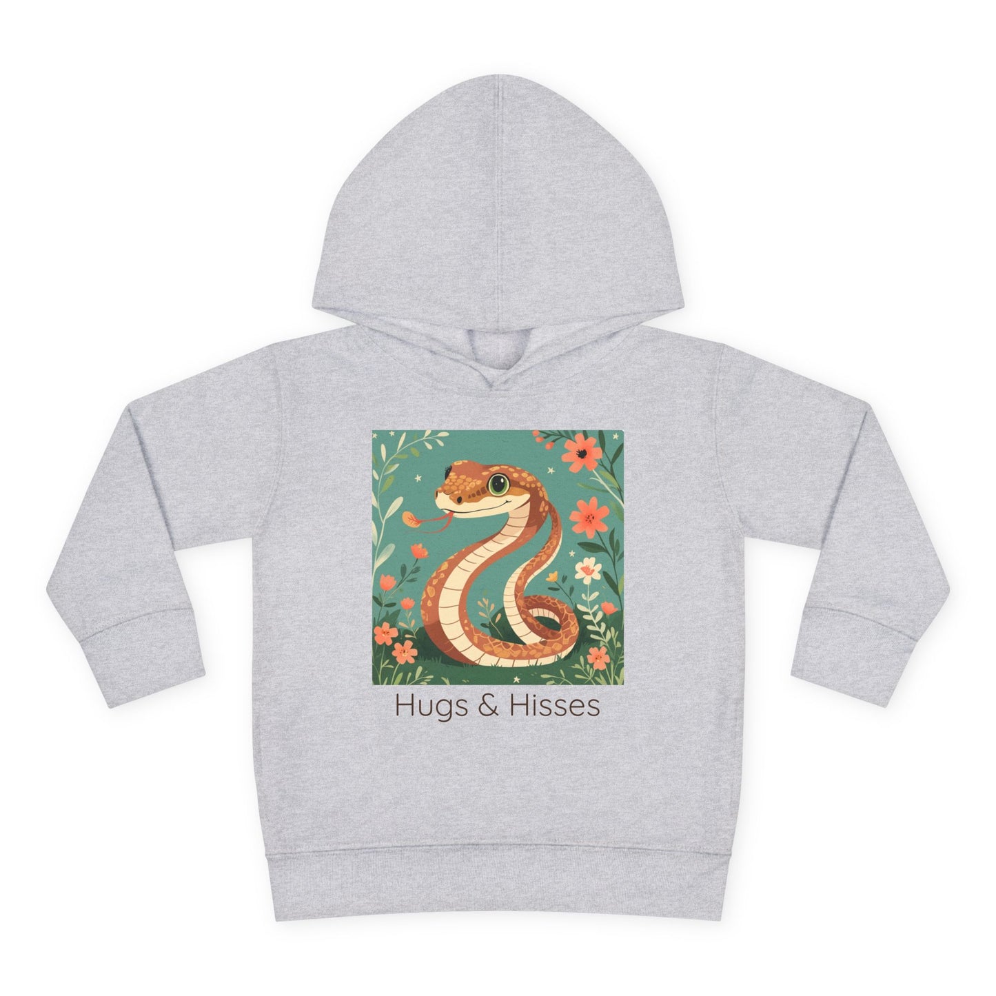 Snake print with floral accents toddler hoodie sweatshirt in Pink, gender-neutral kids clothing