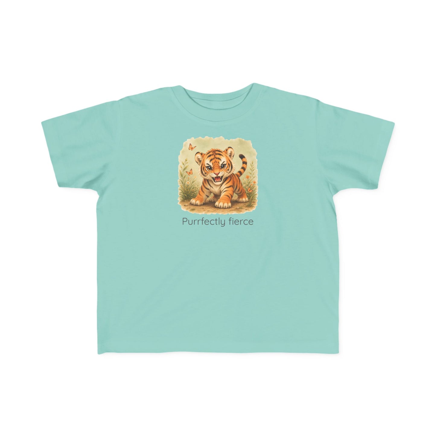 Tiger print toddler t-shirt in Mauvelous, gender-neutral kids clothing