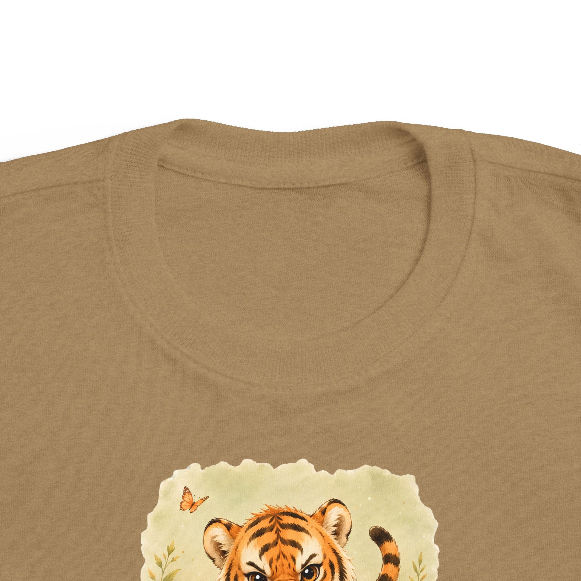 Tiger print toddler t-shirt in Saltwater, gender-neutral kids clothing
