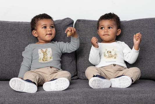 Jackrabbit Infant Long Sleeve Onesie — Cute Gender Neutral Bodysuit