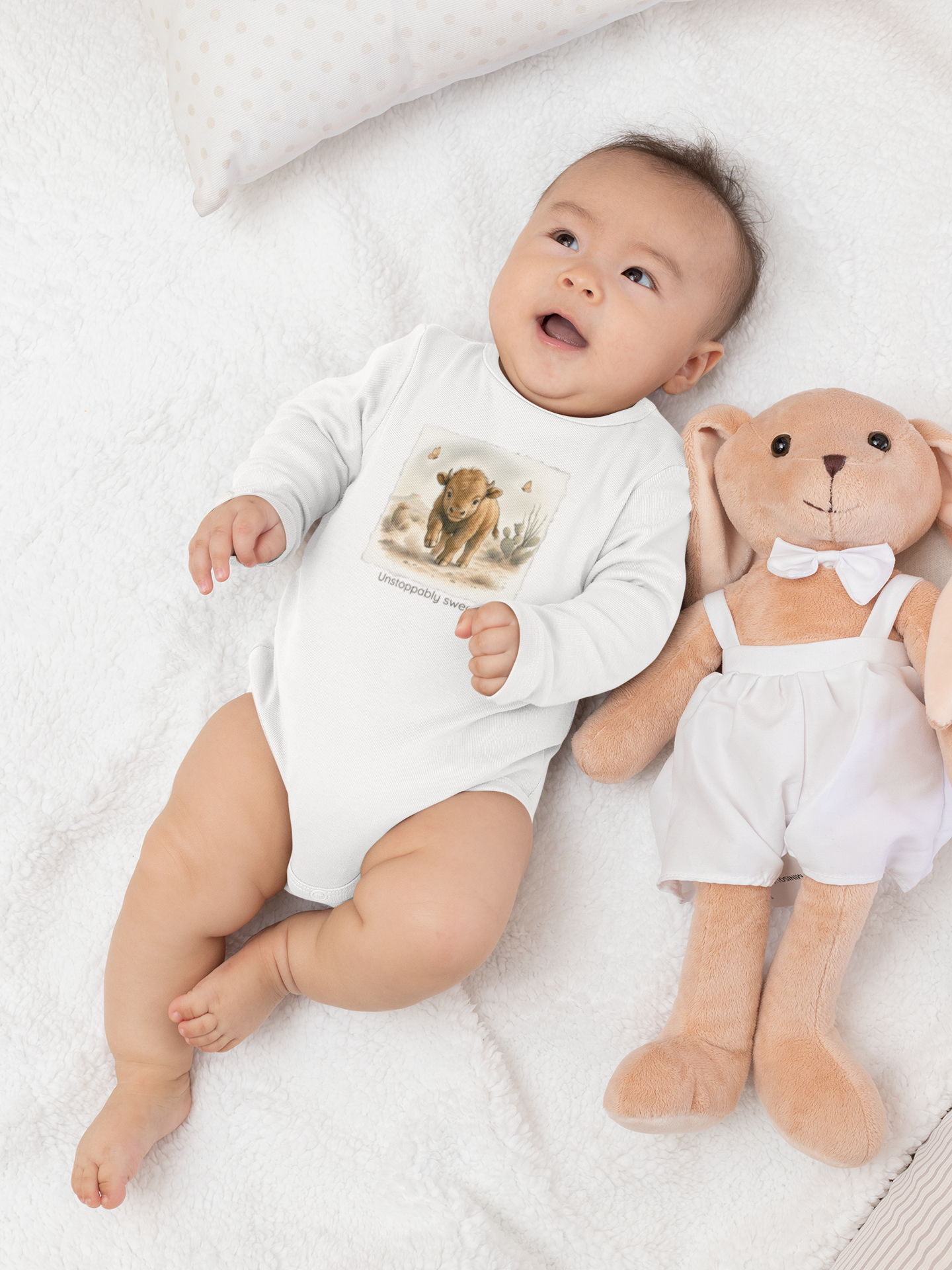 Buffalo Infant Long Sleeve Onesie — Cute Gender Neutral Bodysuit