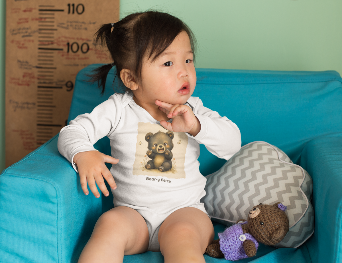 Bear Infant Long Sleeve Onesie — Cute Gender Neutral Bodysuit