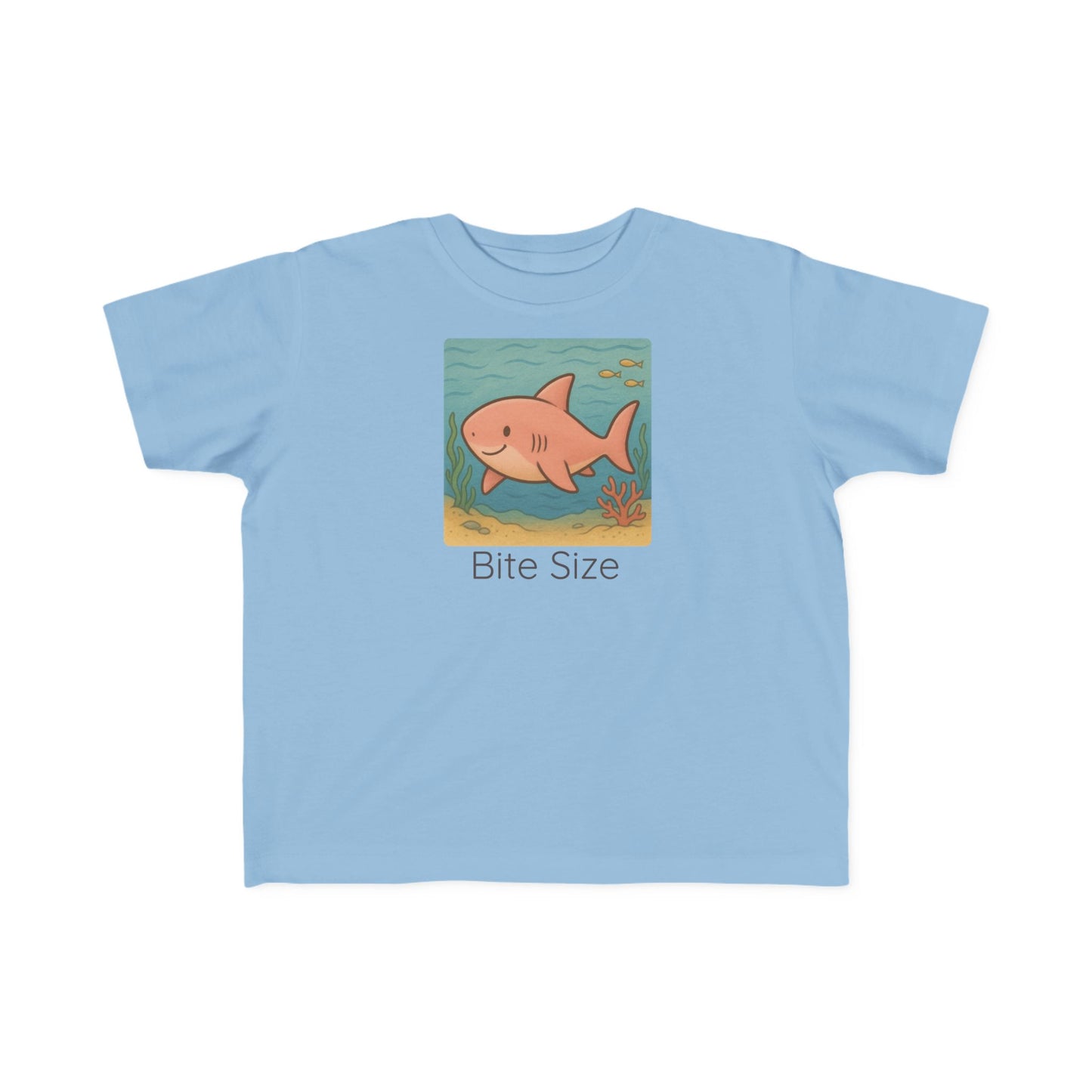 Shark print toddler t-shirt in Saltwater, gender-neutral kids clothing