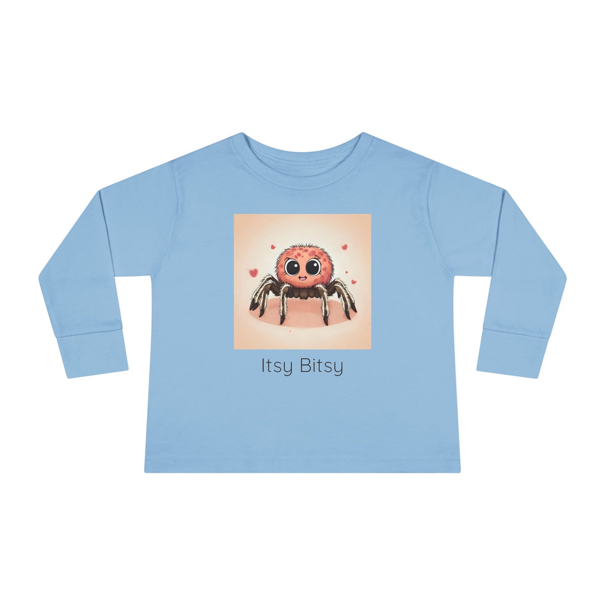 Spider print toddler long sleeve shirt in Pink, gender-neutral kids clothing