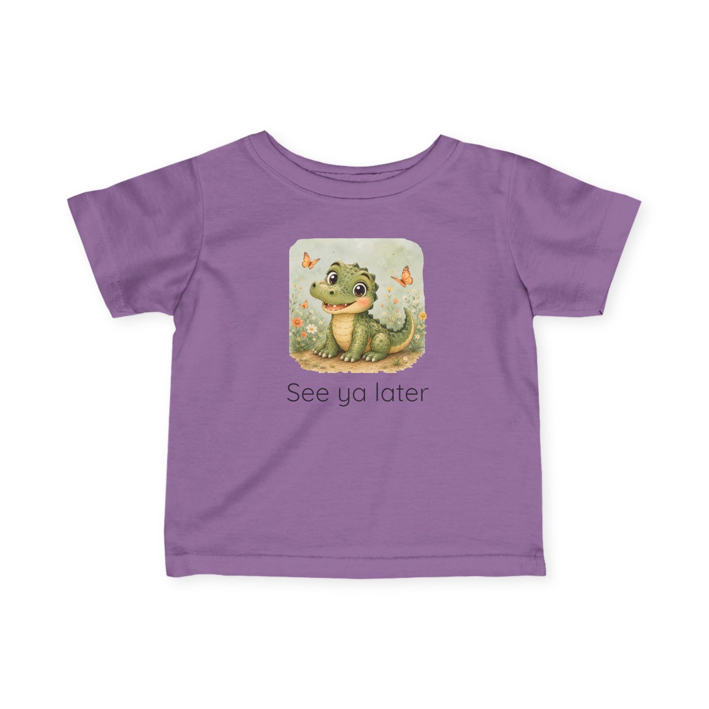 Snake print with floral accents infant t-shirt in Butter, gender-neutral kids clothing