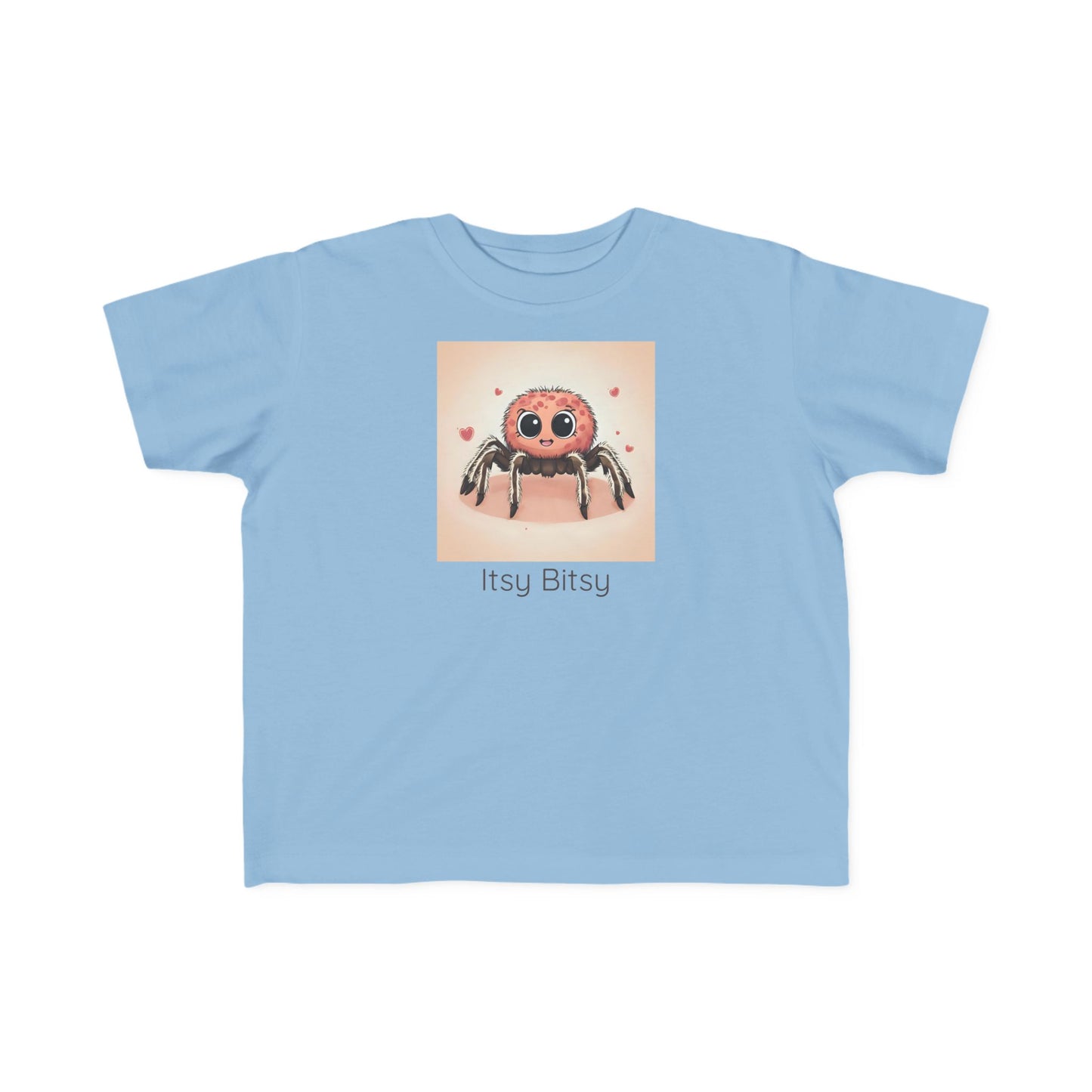 Spider print toddler t-shirt in Saltwater, gender-neutral kids clothing