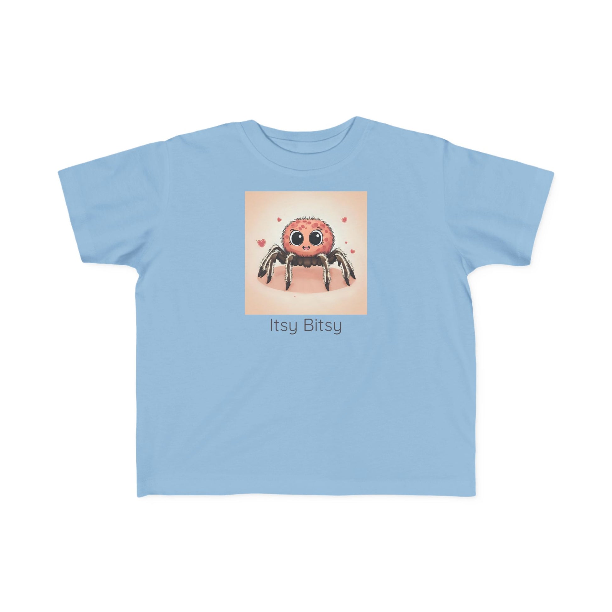 Spider print toddler t-shirt in Saltwater, gender-neutral kids clothing